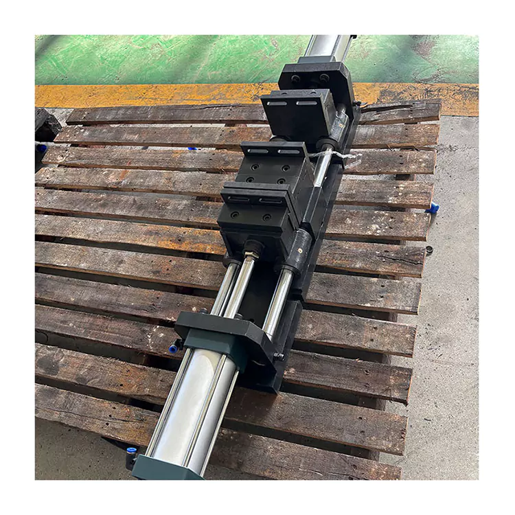 Dobbelt enkelt åben pneumatisk flad skruestik